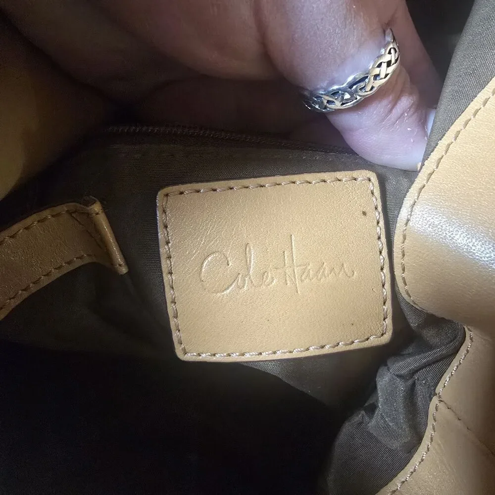 COLE HANN BROWN LEATHER HOBO BAG HANDBAG ◇ 17